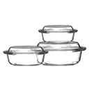 Maison by Premier 3 Tempered Glass Casserole Dishes, Heatproof Casserole Pans, Oven-Safe Bakeware Set, Ideal For Table Serving image 0