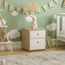 Junior Vida Bedside Table Neptune 2 Drawer White/Oak Effect image 1