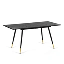 Table à Manger URBAN Motif Marbre Noir Rectangulaire Extensible 120-160/80/75cm image 0