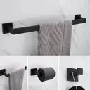 JORDAN&JUDY 5-Piece Black Towel Rack Set, Bathroom Storage, Stylish & Functional image 3