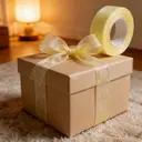 JU7CER 2-piece set, 2.5cm wide, 45m length (cream yellow) floral bouquet decoration tulle ribbon braided ribbon bow floral gift wrapping ribbon image 0