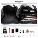 Miss Lulu Women's PU Leather Waterproof Fashion Backpack with Long Purse, Medium Black for School Work Travel image 5