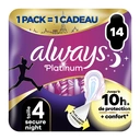 Always Serviettes hygiéniques Platinum Secure Night - x14 image 1
