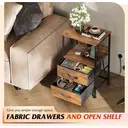 WLIVE Bedside Table,with App-Controlled LED Lights & Charging Station, 2 Fabric Storage Drawers with 2 AC Outlets & 2 USB Ports,Ideal for Bedroom Use,Livingroom (Rustic Brown, 2pcs) image 5