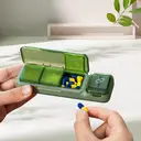 JORDAN&JUDY Small Pill Organizer Portable Mini Daily Pill Case Tablet Cutter Storage Box 1 pc Green image 6