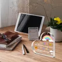 Alphynix Plaque de remerciements pour professeur en acrylique en forme de cœur - 10 cm image 1