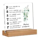 Alphynix Plaque de reconnaissance acronyme « PASTOR » en acrylique avec support en bois image 0