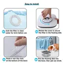 Blinkit 0139 Pet Floating Water Bowl / Basic Dog Bowl, 4L Large Capacity, Slow Drinking Splash-Proof Design, Built-in Filter for Water Quality, Transparent Gray image 2