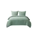 Parure de lit 135 x 200 cm 4 pièces Vert clair - Ensemble de 2 housses de couette avec 2 taies d'oreiller 80 x 80 cm, ensemble de parure de lit en microfibre vert clair avec fermeture éclair, 90% Polyester image 1