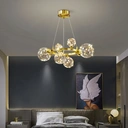 Homary Miglobe Gold 6-Light Glass Globe LED Chandelier with Adjustable Cable image 1