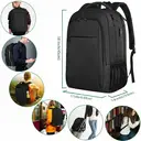 Sac à dos professionnel 15,6 pouces voyage ordinateur portable avec port USB rechargeable déperlant, sac journalier travail université ordinateur hommes femmes, noir, promotion Nouvel An, cadeau tendance image 4