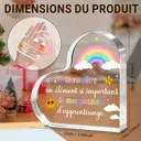 Alphynix Plaque de remerciements pour professeur en acrylique en forme de cœur - 10 cm image 3