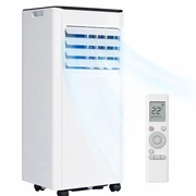 Temprium 9000 BTU mobile Klimaanlage, 4-in-1 Kühlfan Luftentfeuchter, Energieklasse A, mobile AC mit Digital-LED-Display, Fernbedienung, 24H-Timer, inklusive Fenster-Kit.
