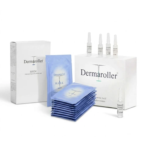 【Angebot: 54 % Rabatt 】Dermaroller Intensives Hyaluronsäure-Feuchtigkeitsset: 30 Ampullen + 10 Gesichtsmasken