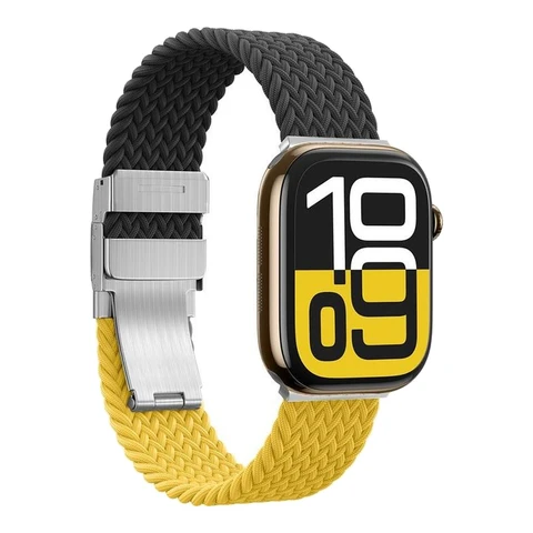 AmazingThing Blend Band Set für Apple Watch - 2er Pack, MagniFit? Technologie, Gelb-Schwarz und Schwarz, Kompatibel mit 45/46/49 mm Modellen
