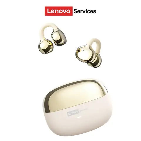 Lenovo Services LE302 Beigefarbene kabellose Ohrhörer mit Ohrbügeln Hochwertiger Klang, bequemer Sitz