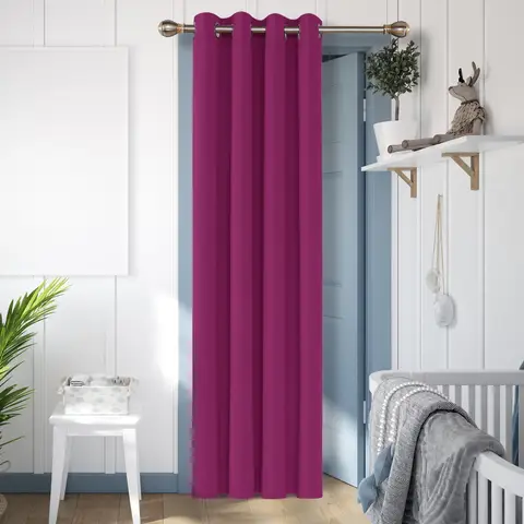 Deconovo Lot de 8 rideaux en tissu occultant aubergine avec finition œillets blancs - 132 x 160 cm