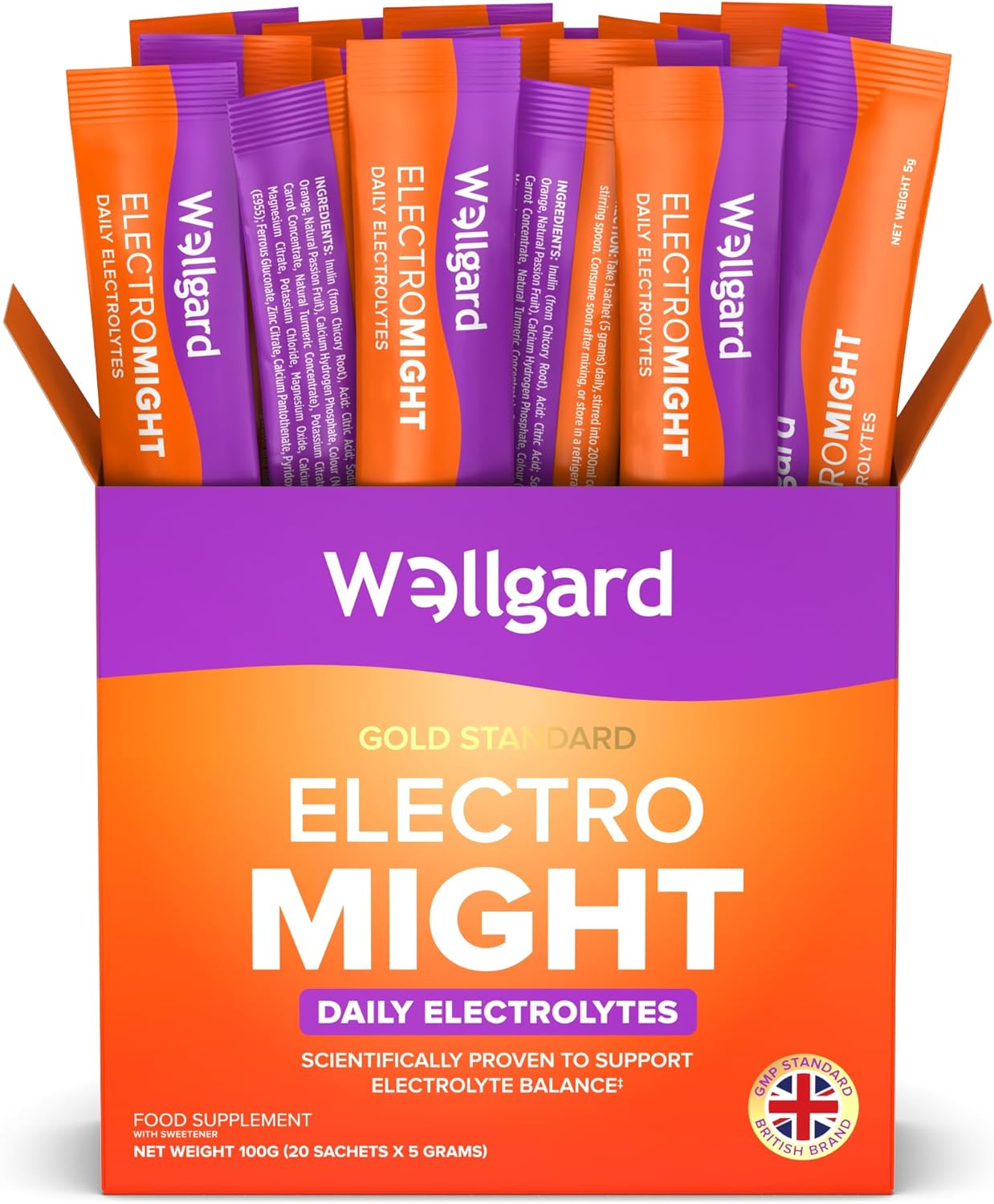 Wellgard Electromight Sugar-Free Electrolytes Drink - 20 x 5g Sachets