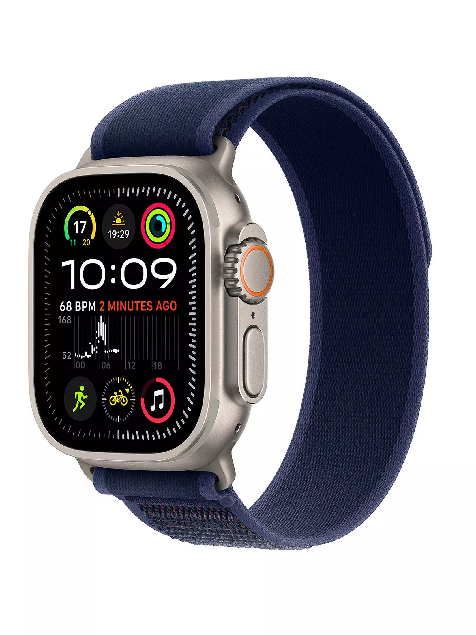 Apple Watch Ultra2 (49mm/ GPS/ Cellular) - Titanium Case with Blue/Black Trail Loop (Medium/Large)
