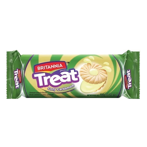 Britannia Treat Crazy Cardamom Flavoured Sandwich Biscuits 100g