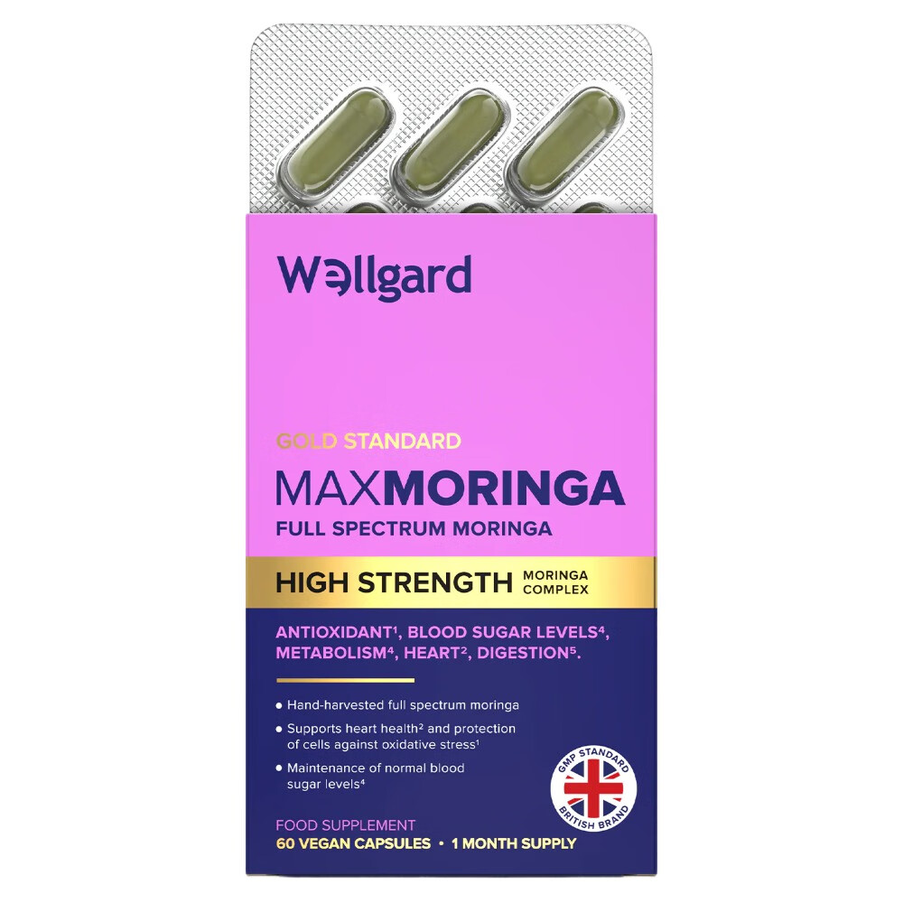 Wellgard Max Moringa Powder Capsules - 60 Vegan Capsules