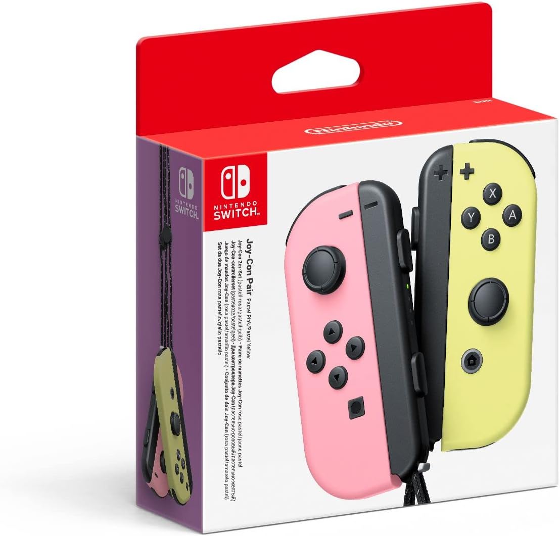 Nintendo Official Switch - Joy-Con Controller Pair - Pastel Pink/Pastel Yellow