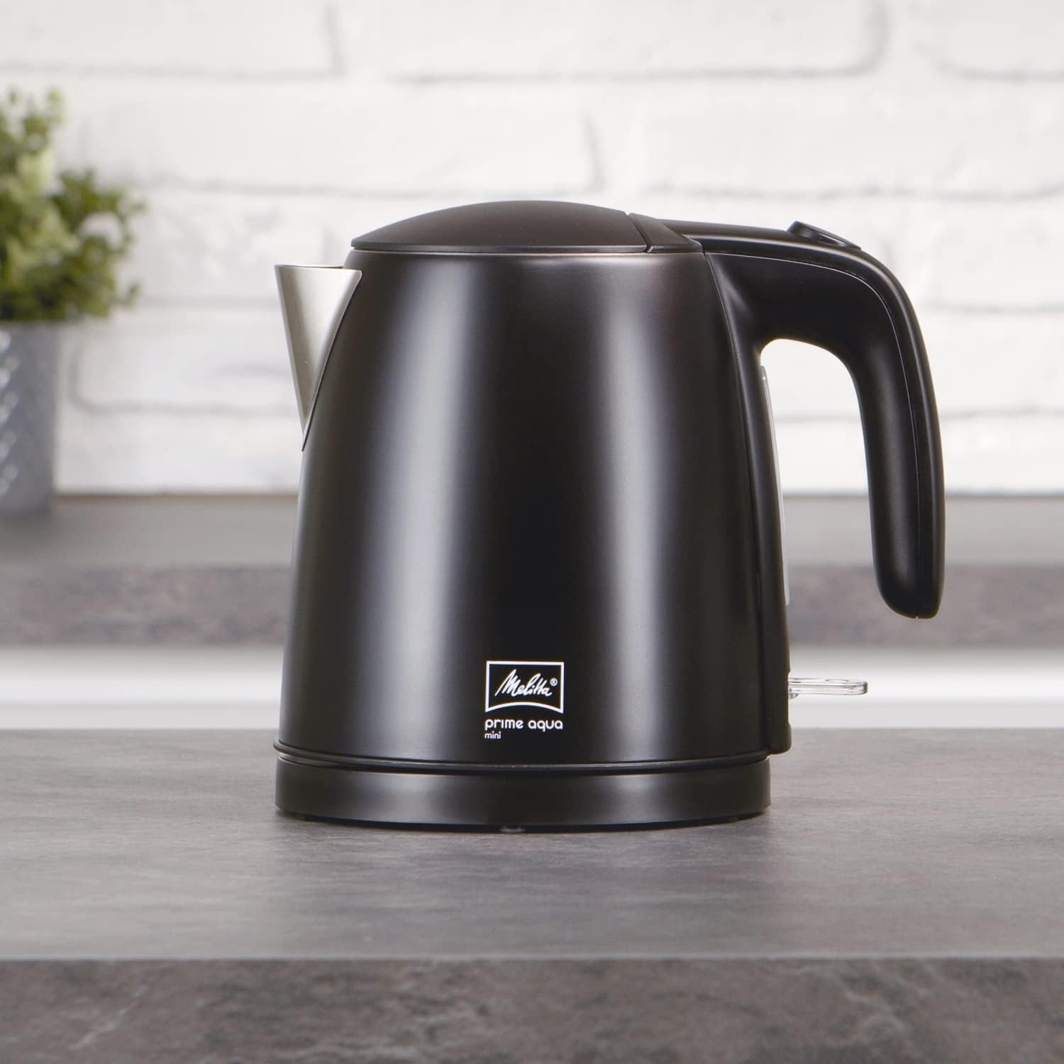 Melitta Prime Aqua Mini Wasserkocher 1018-02 Edelstahl Schwarz Edition 1,0 L 2200 W 1018-05