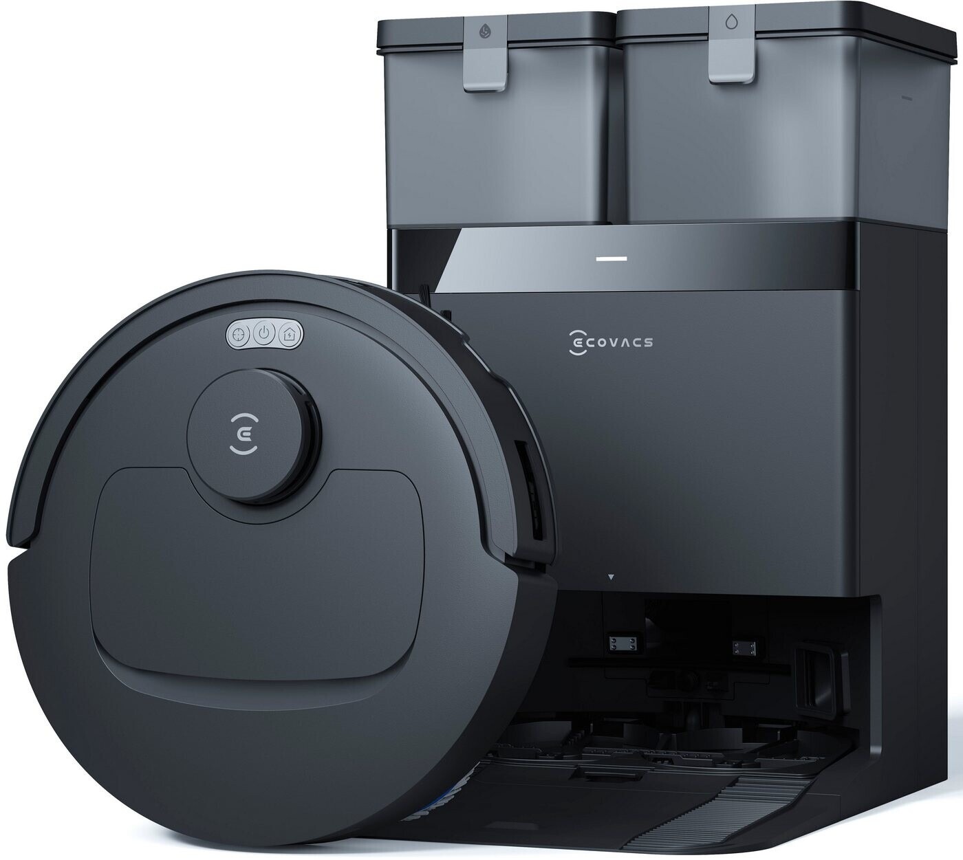 ECOVACS Deebot T30C OMNI, Roboter-Staubsauger mit Wischfunktion, 25.000 Pa, OZMO Turbo 2.0 Wischen, ZeroTangle 3.0 Anti-Verheddern, TruEdge 2.0 Kantenreinigung, Omni Station, 75°C Wischtuch-Reinigung, Schwarz