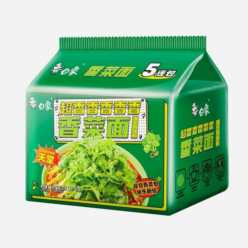 Bai Xiang Koriander-Nudeln - Scharfe Rindfleischsuppe (5 Packungen) 575g