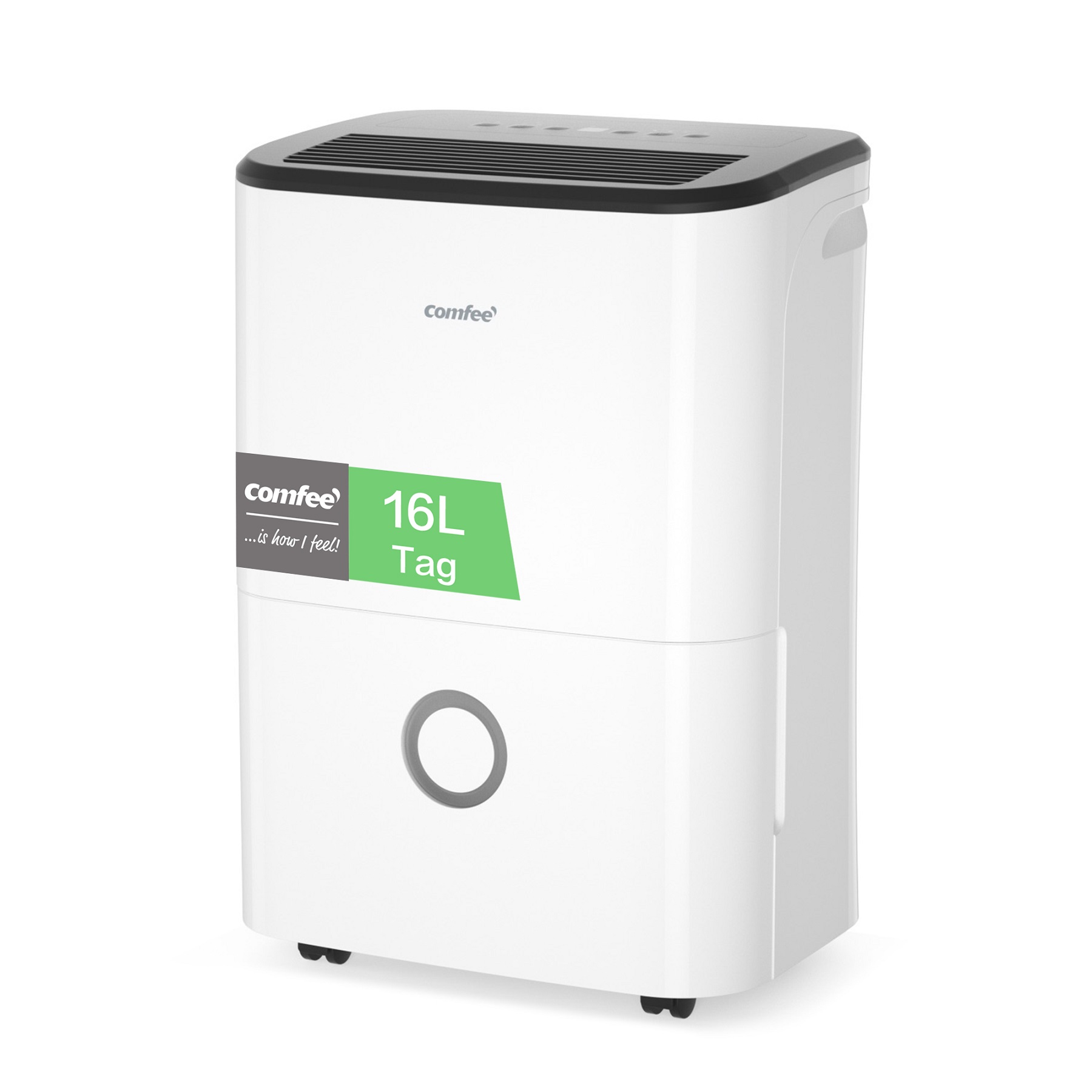 Comfee Entfeuchter 16 L, Raumgröße ca. 80 m³ (32 m²), Entfeuchter mit 3 Betriebsarten, 24 Std. Timer, Wassertank 3 L, MDDF-16DEN7