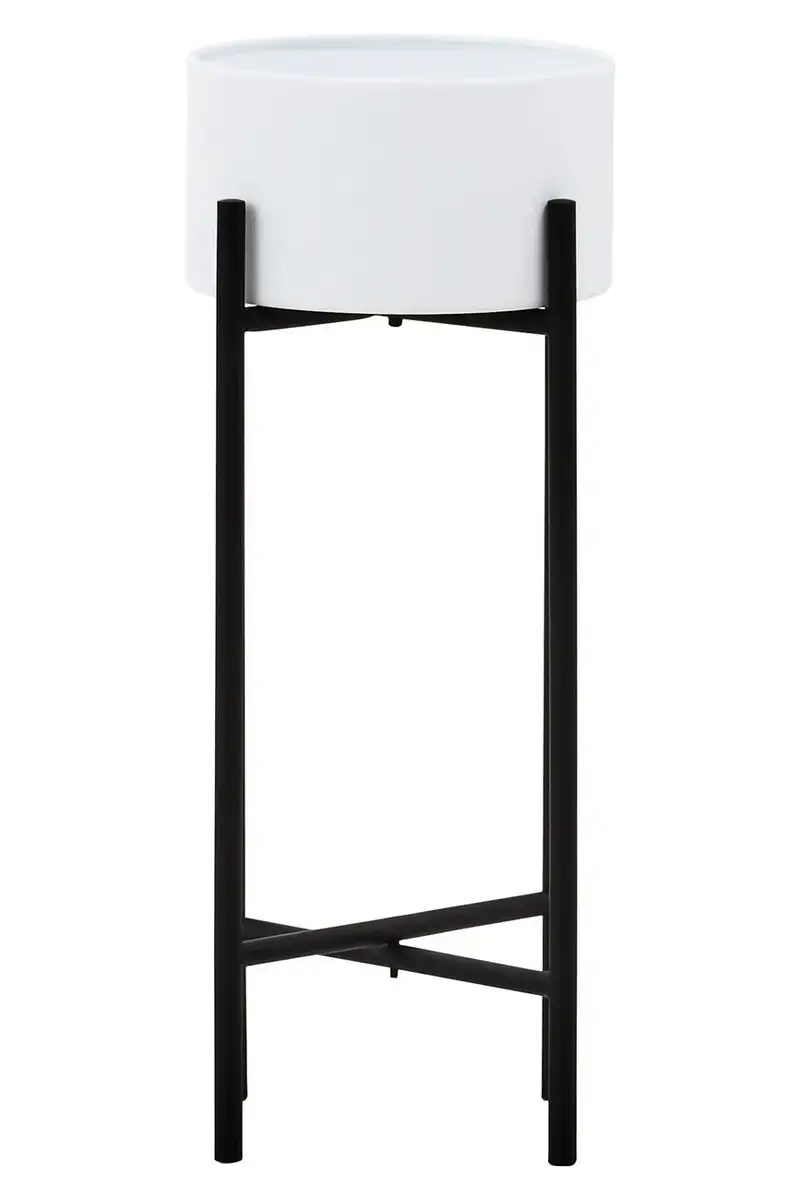 Interiors By Premier Indoor Plant Stand Trosa White/black Small | Indoor Planters | Joybuy