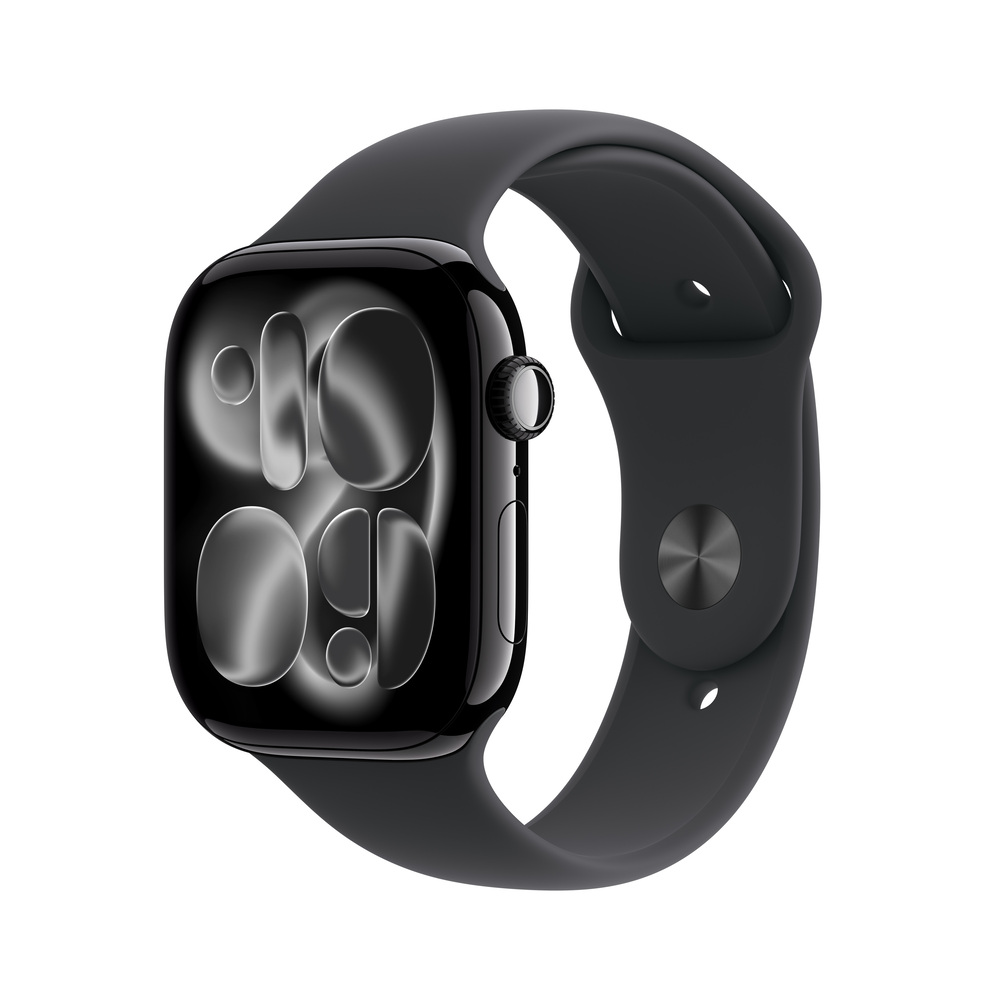 APPLE Watch Series 11 GPS + Cellular 46mm Jet Black Aluminium Case with Black Sport Band - M/L