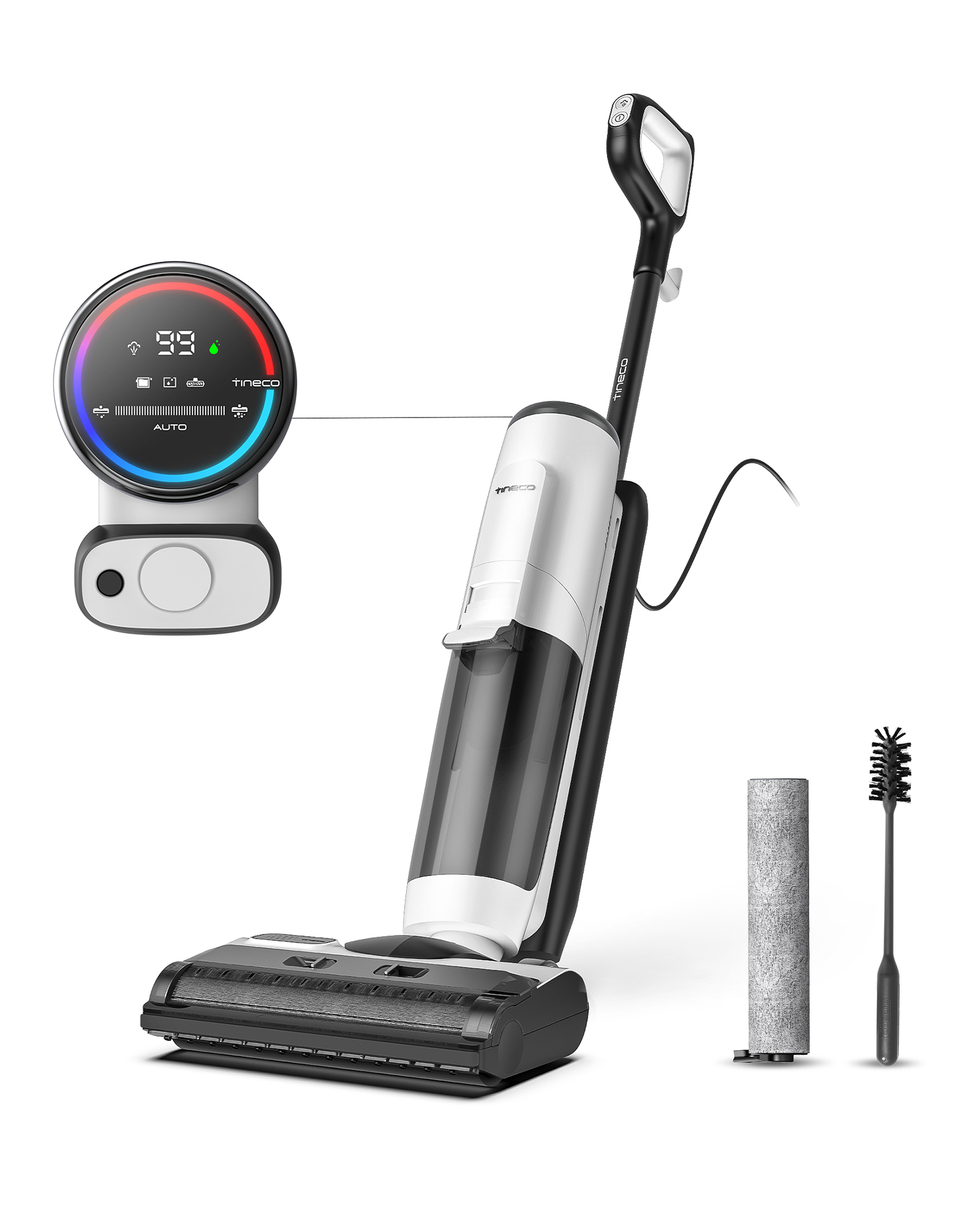 Tineco FLOOR ONE S5 STEAM intelligenter 2-in-1 Wischsauger und Dampfreiniger für Hartböden mit Digitaldisplay und langer Akkulaufzeit, reinigt und desinfiziert, ideal für hartnäckigen Schmutz