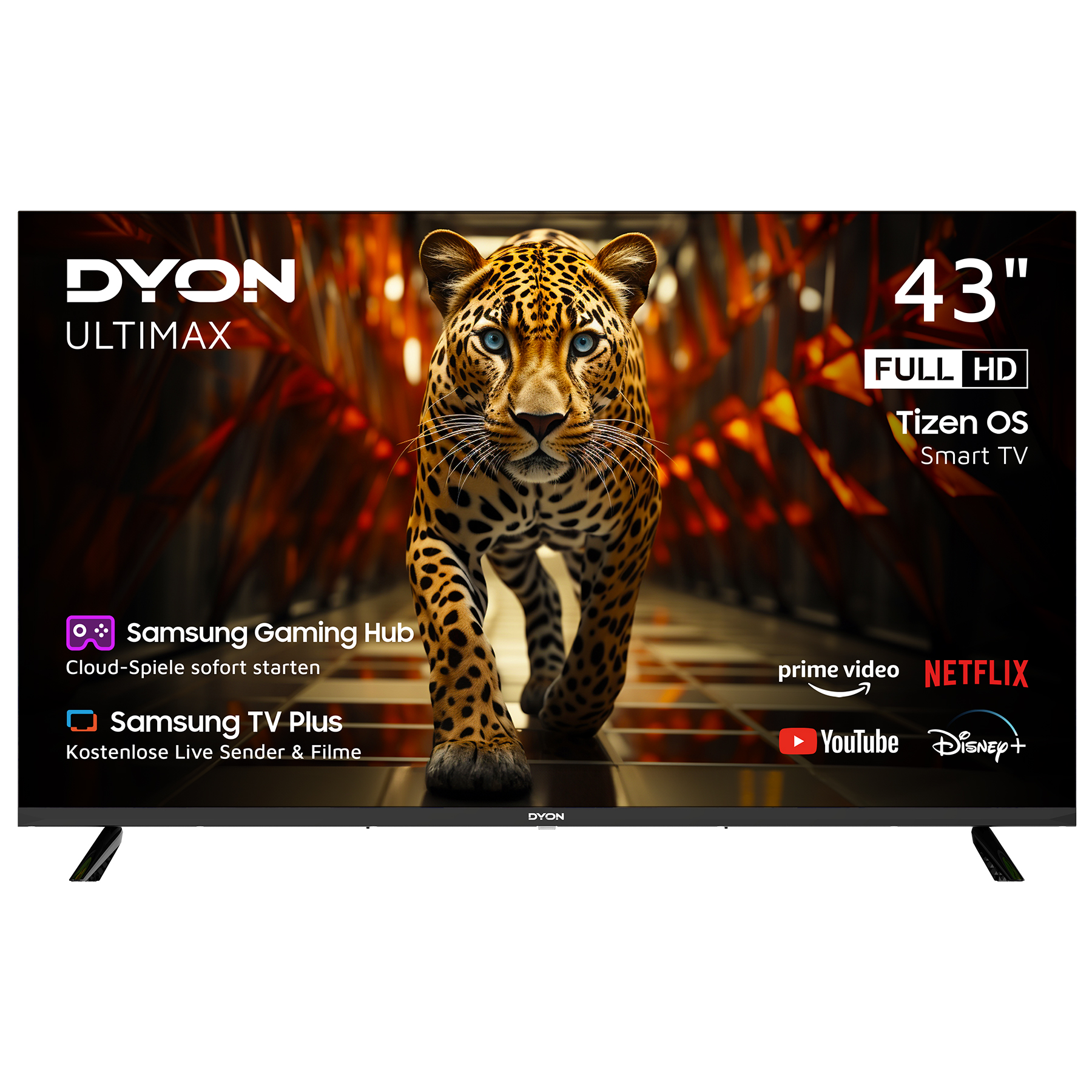 DYON ULTIMAX 43F-TI – 43 Zoll (108 cm) Full-HD Smart TV mit Samsung Tizen OS, Triple Tuner (DVB-C/-S2/-T2), Samsung Smart & Gaming Hub, Prime Video, Netflix, Disney+ [2025] [Energieklasse E]