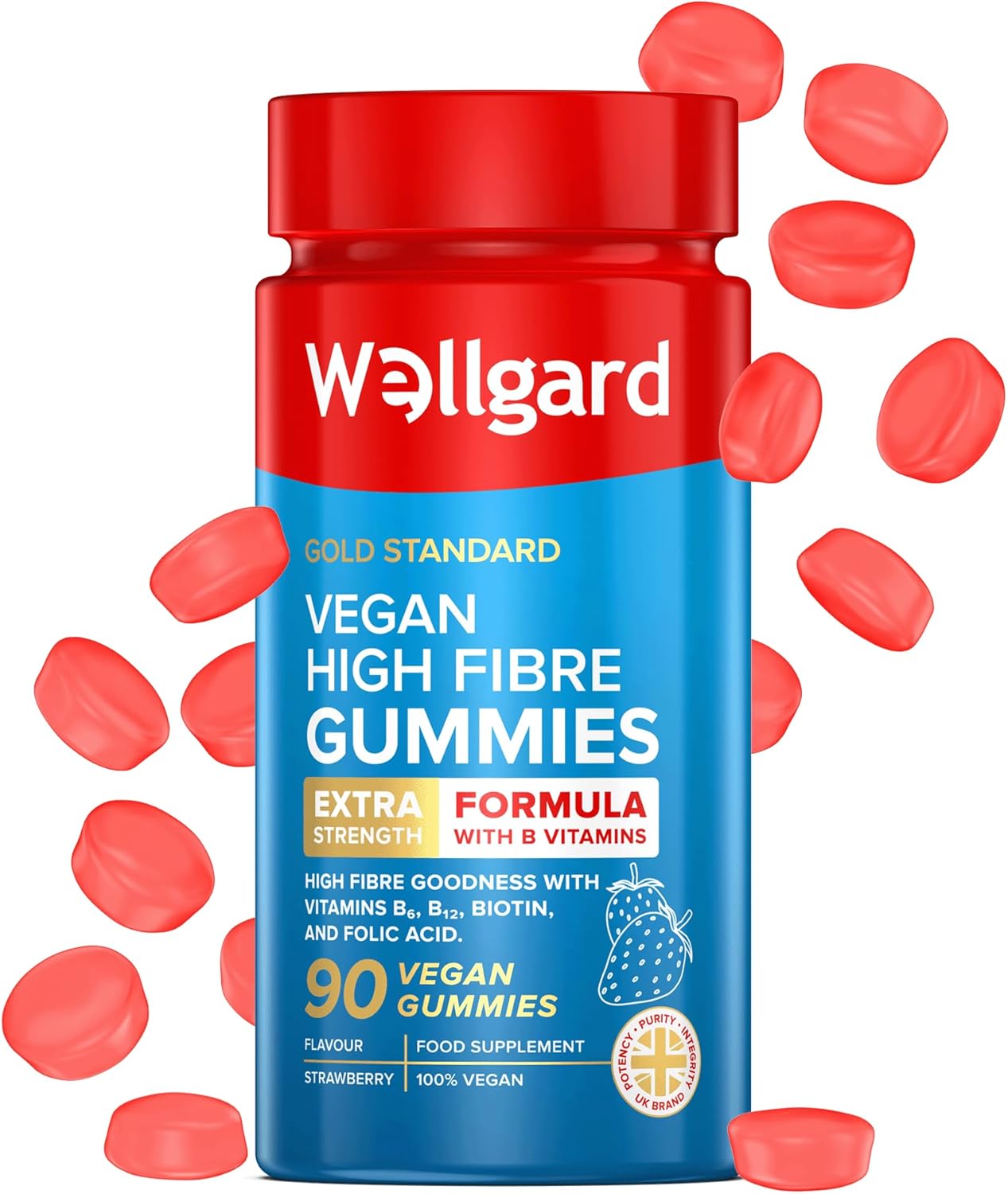 Wellgard High Strength Fibre Gummies Strawberry Flavour - 90 Gummies