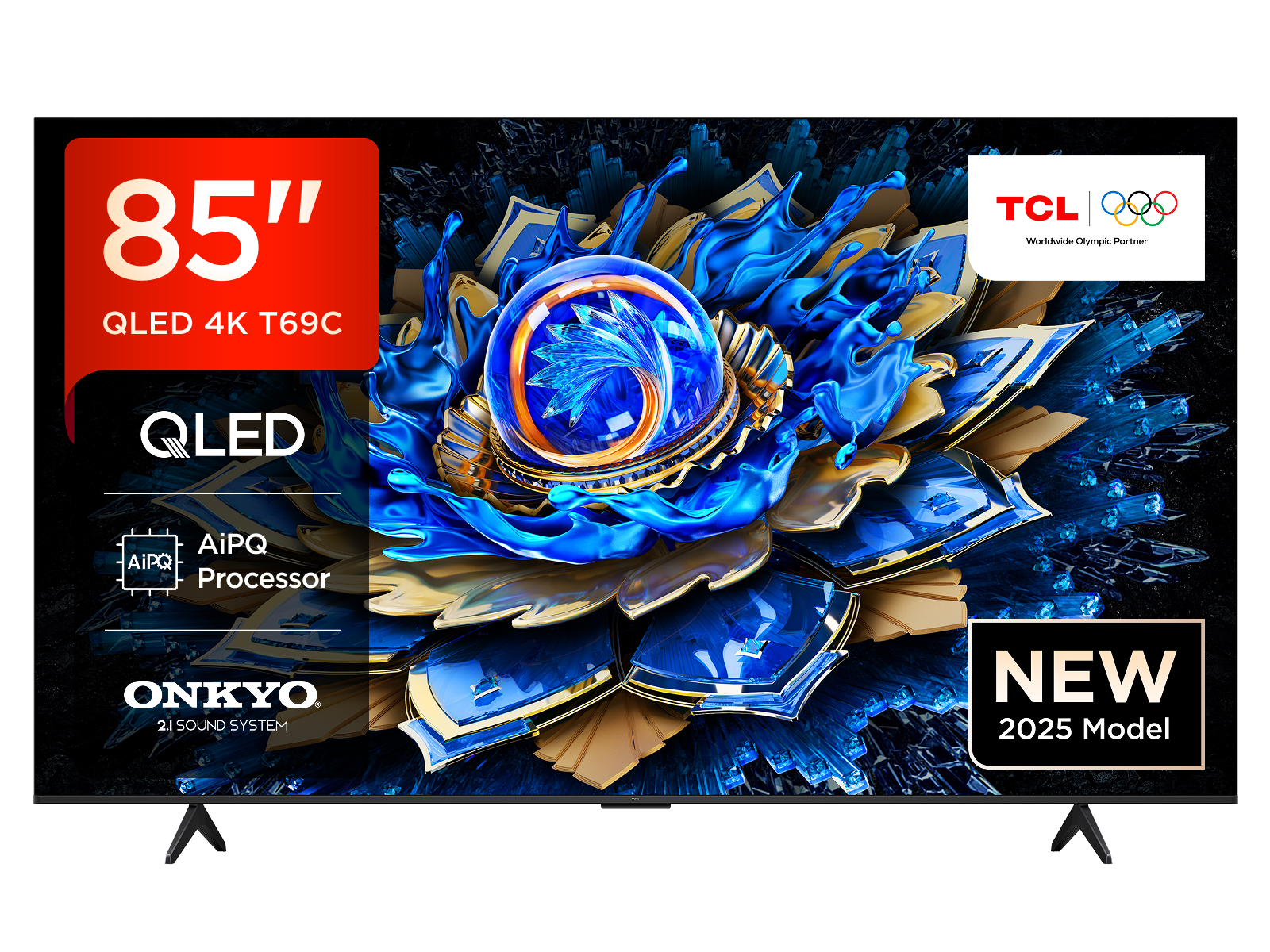 TCL 85T69C QLED Fernseher, 85 Zoll, 4K HDR, Smart TV mit Google TV, Dolby Vision & Atmos, Game Master, Motion Clarity, Google Assistant & Alexa