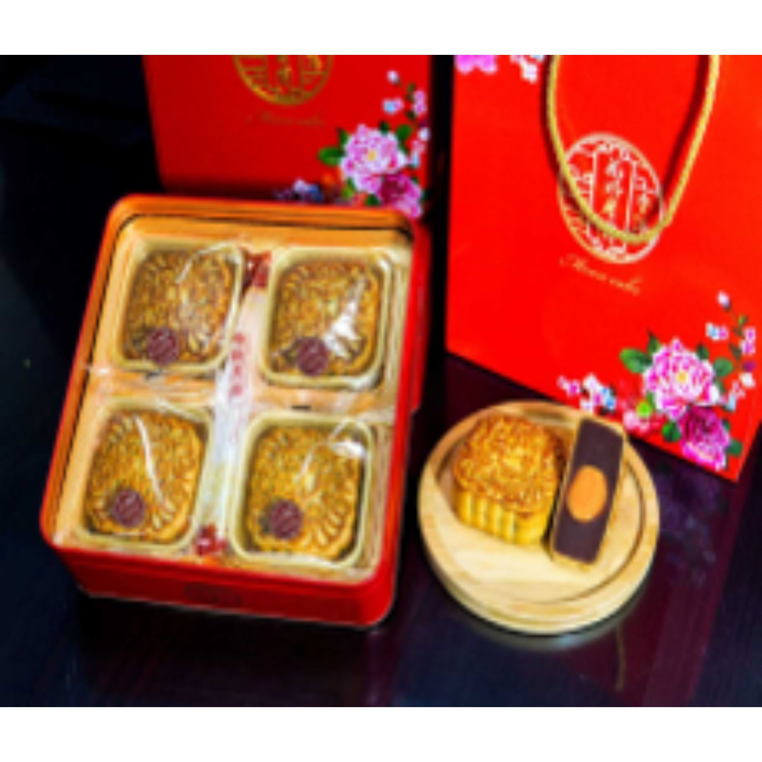 HHYY Purple Sweet Potato Paste Mooncake With Single Yolk 180g*4 花好月圆-单黄紫薯蓉月饼