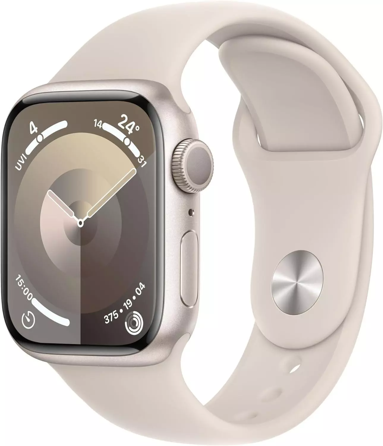 Apple Watch S9 (41mm/ GPS) - Starlight Aluminum Case with Starlight Sport Band (Small/Medium)