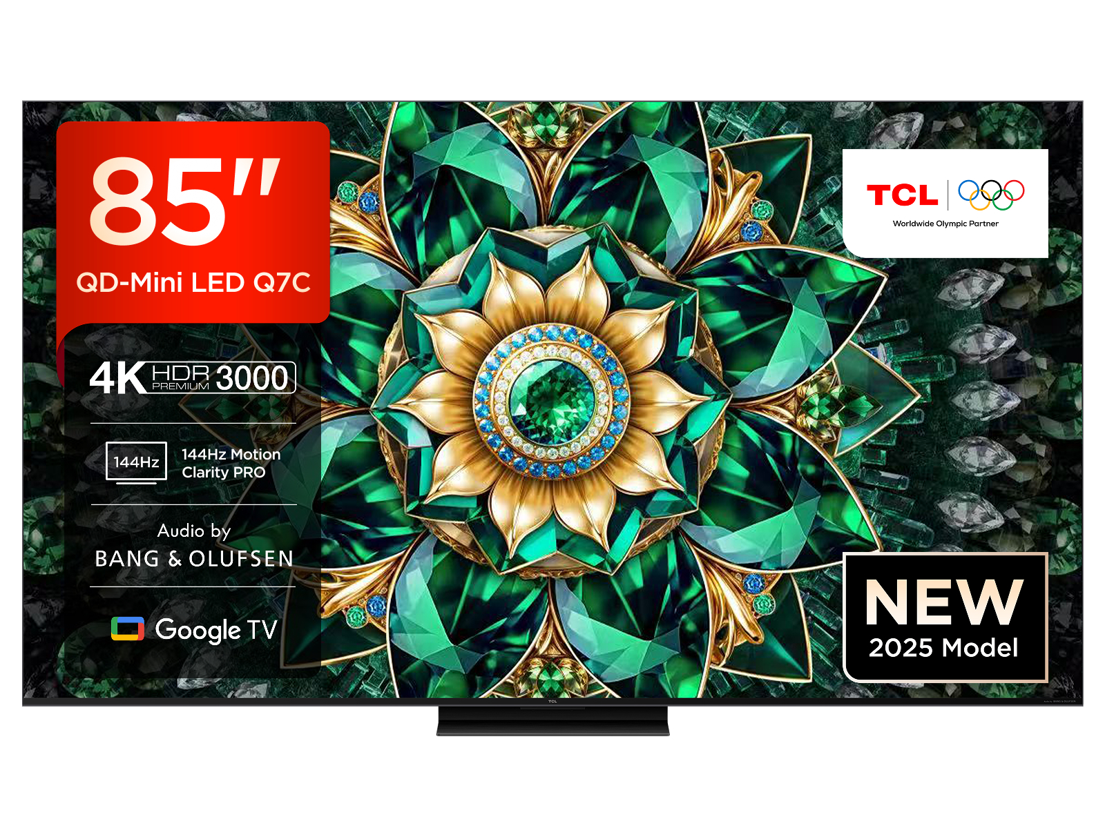 TCL 85Q7C QLED Mini LED Fernseher, 85 Zoll, 4K HDR Premium, Dolby Vision IQ & Atmos, Smart TV mit Google TV, Bang & Olufsen 6.2.2 Sound, 144Hz VRR, AMD FreeSync Premium Pro, HDMI 2.1, AirPlay 2, Alexa, IMAX Enhanced