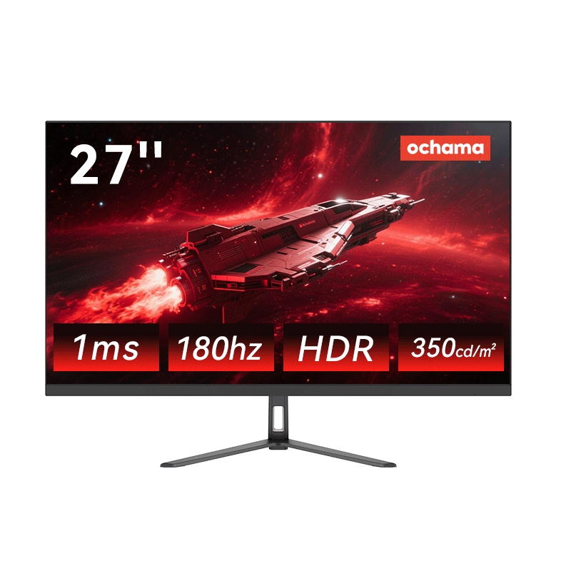 ochama Moniteur Gaming - Moniteur Gaming Bureau 27 Pouces Bordures Ultra-Fines Écran Large 2K HD - Pour Gaming/Bureau