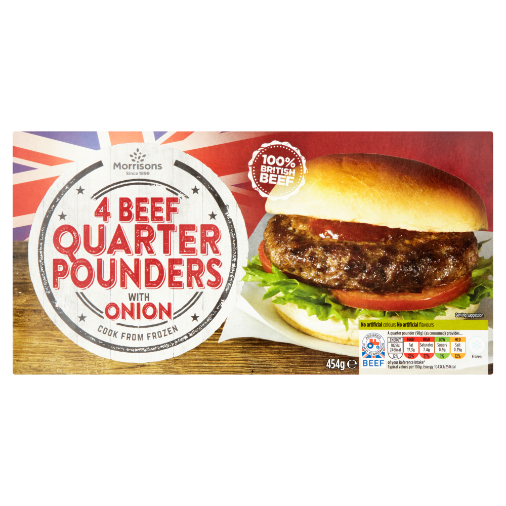 Morrisons Beef Quarter Pound Burger 454g