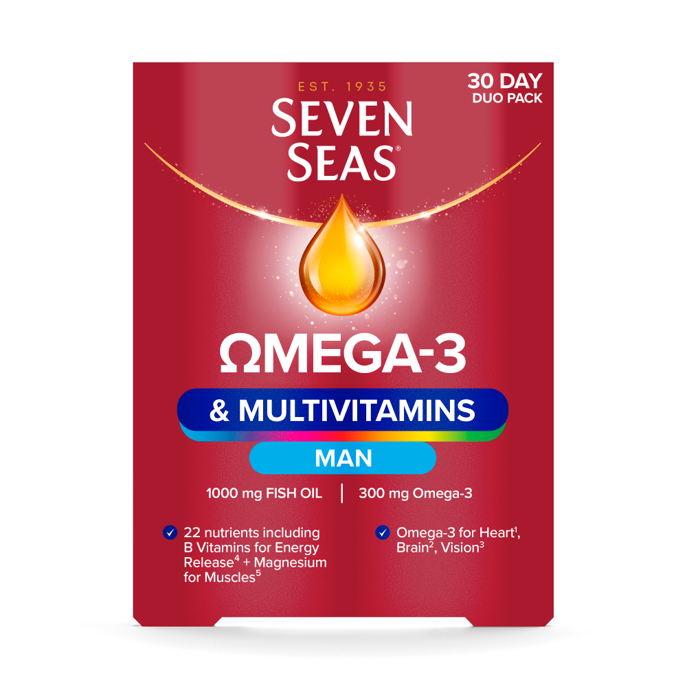 Seven Seas Omega-3 & Multivitamins Man Supplements, 30-Day Pack