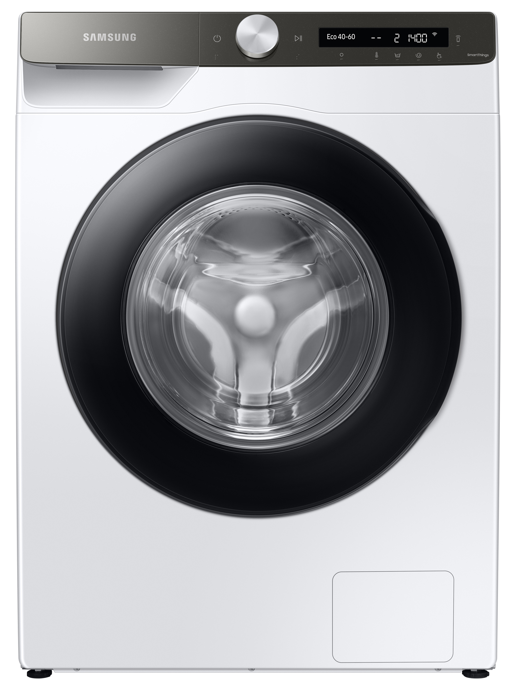 Samsung Waschmaschine, 8 kg, 1400 U/min, Ecobubble, Automatische Waschmittel- und Weichspülerdosierung, Weiß/Schwarz, WW8ET534AATAS2 [Energieklasse A]