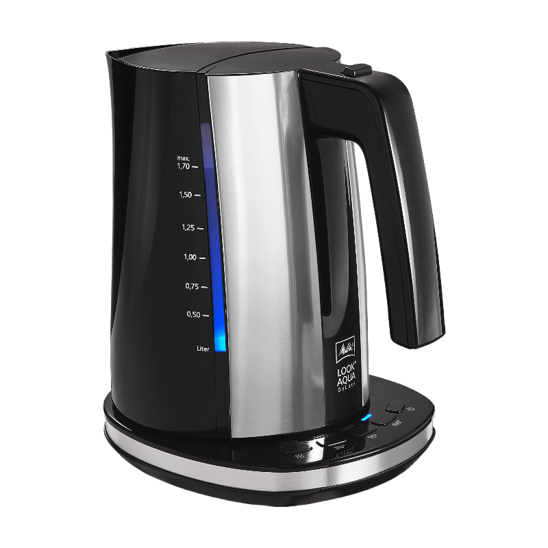 Wasserkocher - MELITTA - Look Aqua Deluxe mit Temperatureinstellung (80 °C, 95 °C, 100 °C) für Tee & Babynahrung sowie Warmhaltefunktion, Kunststoff, 1,7 L