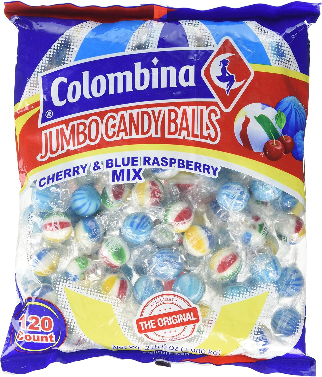 Jumbo Mint Balls Cherry & Blue 16 x 120’s