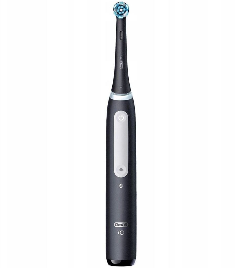 Oral-B iO Series 4 Elektrische Zahnbürste, 4 Putzmodi für Zahnpflege, Reiseetui, Valentinstagsgeschenk für ihn/sie, matt schwarz, TESTSIEGER Stiftung Warentest (12/2023)