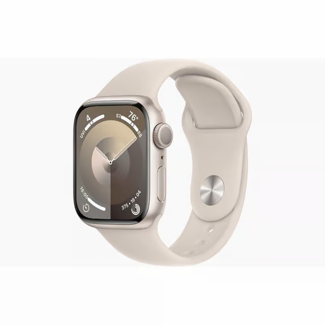 Apple Watch S9 (41mm/ GPS) - Starlight Aluminum Case with Starlight Sport Band (Small/Medium)