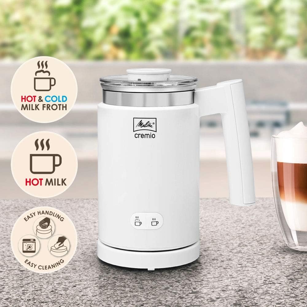 Melitta Milchaufschäumer für kalte und warme Milch, antihaftbeschichteter Behälter, CREMIO [Energieklasse A]