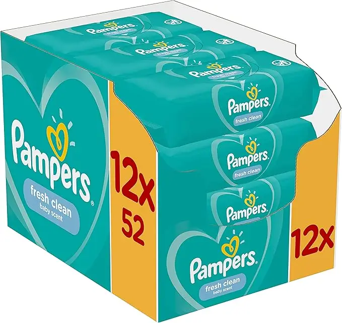 Pampers Fresh Clean Babydoekjes 1 Verpakking = 624 Doekjes