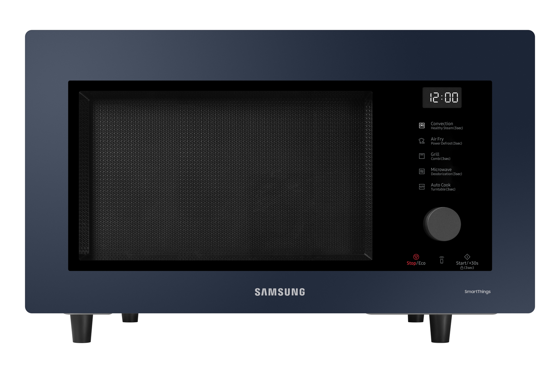 Samsung MC32DB7746KDE1 Bespoke Mikrowelle mit Grill und Heißluft, 32 l, 900 W, Smart Control, AirFry, Power Defrost, Healty Steam, Clean Navy